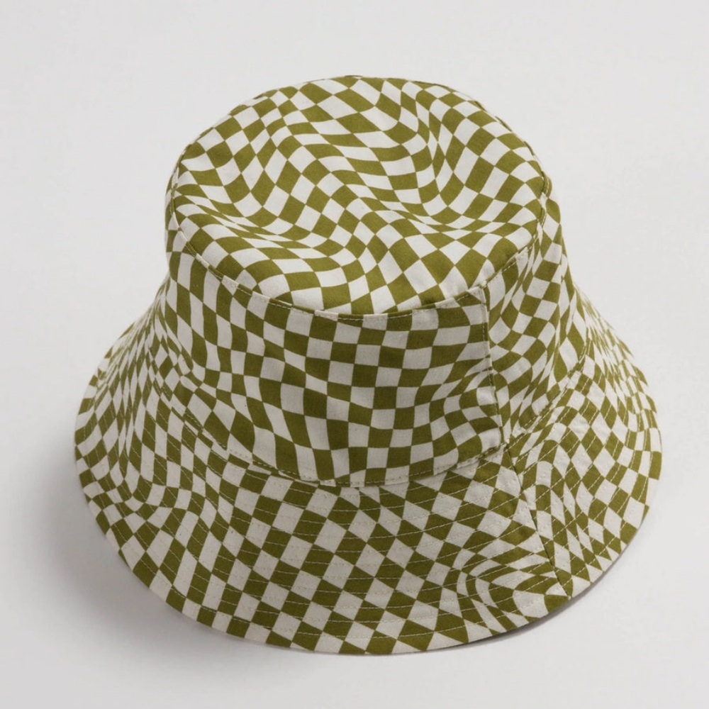 Baggu Moss Trippy Checker Bucket Hat